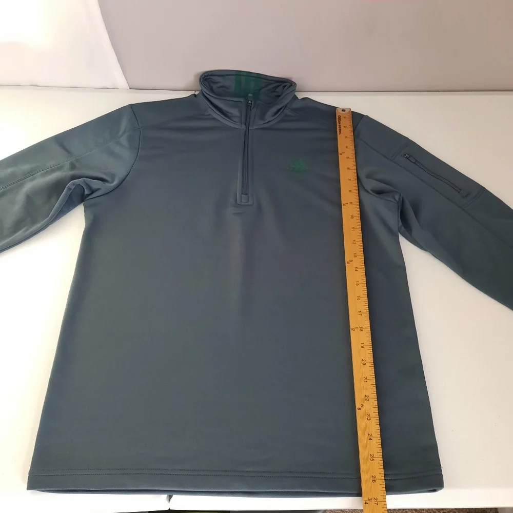 Adidas Men's Gray and Green 1/4 Zip Pullover Sweatshirt size Medium